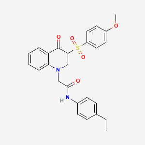 molecular formula C26H24N2O5S B2513733 N-(4-ethylphenyl)-2-[3-(4-methoxyphenyl)sulfonyl-4-oxoquinolin-1-yl]acetamide CAS No. 866813-74-3