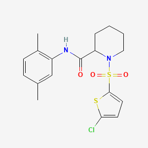 molecular formula C18H21ClN2O3S2 B2513742 1-((5-氯噻吩-2-基)磺酰基)-N-(2,5-二甲基苯基)哌啶-2-甲酰胺 CAS No. 1097625-39-2