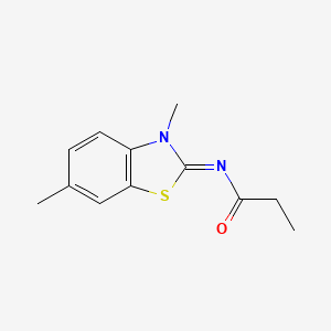 molecular formula C12H14N2OS B2513743 (E)-N-(3,6-dimethylbenzo[d]thiazol-2(3H)-ylidene)propionamide CAS No. 313404-84-1