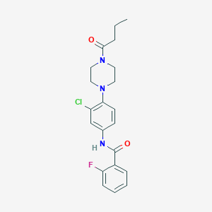 molecular formula C21H23ClFN3O2 B251375 N-[4-(4-butanoylpiperazin-1-yl)-3-chlorophenyl]-2-fluorobenzamide 