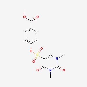molecular formula C14H14N2O7S B2513750 4-(1,3-二甲基-2,4-二氧代嘧啶-5-基)磺酰氧基苯甲酸甲酯 CAS No. 869071-17-0