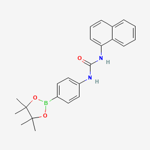 molecular formula C23H25BN2O3 B2513753 N-1-萘基-N'-[4-(4,4,5,5-四甲基-1,3,2-二氧杂硼环-2-基)苯基]-脲 CAS No. 942610-02-8