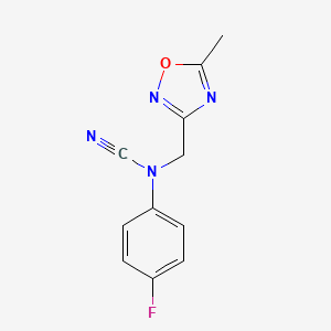 B2513757 N-cyano-4-fluoro-N-[(5-methyl-1,2,4-oxadiazol-3-yl)methyl]aniline CAS No. 1825581-12-1