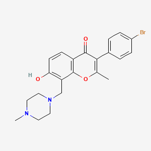 molecular formula C22H23BrN2O3 B2513758 3-(4-溴苯基)-7-羟基-2-甲基-8-[(4-甲基哌嗪-1-基)甲基]-4H-色满-4-酮 CAS No. 637746-87-3