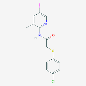 2-[(4-chlorophenyl)sulfanyl]-N-(5-iodo-3-methyl-2-pyridinyl)acetamide