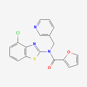 molecular formula C18H12ClN3O2S B2513766 N-(4-氯苯并[d]噻唑-2-基)-N-(吡啶-3-基甲基)呋喃-2-甲酰胺 CAS No. 895016-04-3