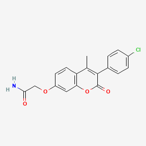 2-((3-(4-chlorophenyl)-4-methyl-2-oxo-2H-chromen-7-yl)oxy)acetamide
