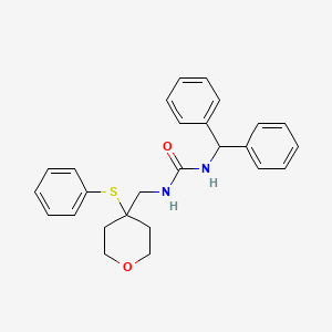1-benzhydryl-3-((4-(phenylthio)tetrahydro-2H-pyran-4-yl)methyl)urea