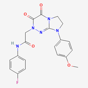molecular formula C20H18FN5O4 B2513787 N-(4-氟苯基)-2-(8-(4-甲氧基苯基)-3,4-二氧代-3,4,7,8-四氢咪唑并[2,1-c][1,2,4]三嗪-2(6H)-基)乙酰胺 CAS No. 941959-32-6