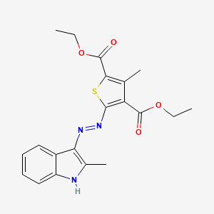 (E)-diethyl 3-methyl-5-(2-(2-methyl-3H-indol-3-ylidene)hydrazinyl)thiophene-2,4-dicarboxylate