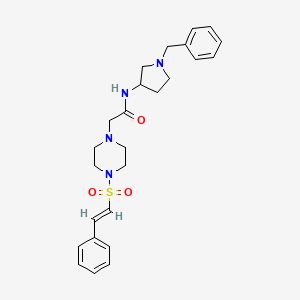 N-(1-Benzylpyrrolidin-3-yl)-2-[4-[(E)-2-phenylethenyl]sulfonylpiperazin-1-yl]acetamide