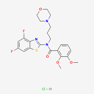 molecular formula C23H26ClF2N3O4S B2513790 N-(4,6-difluorobenzo[d]thiazol-2-yl)-2,3-dimethoxy-N-(3-morpholinopropyl)benzamide hydrochloride CAS No. 1216490-20-8