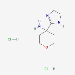 molecular formula C8H17Cl2N3O B2513793 4-(4,5-二氢-1H-咪唑-2-基)氧杂-4-胺；二盐酸盐 CAS No. 2649022-64-8