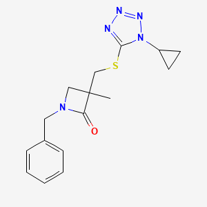 1-Benzyl-3-[(1-cyclopropyltetrazol-5-yl)sulfanylmethyl]-3-methylazetidin-2-one