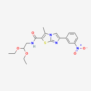 molecular formula C19H22N4O5S B2513799 N-(2,2-diethoxyethyl)-3-methyl-6-(3-nitrophenyl)imidazo[2,1-b][1,3]thiazole-2-carboxamide CAS No. 852135-59-2