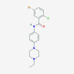 molecular formula C19H21BrClN3O B251380 5-bromo-2-chloro-N-[4-(4-ethylpiperazin-1-yl)phenyl]benzamide 