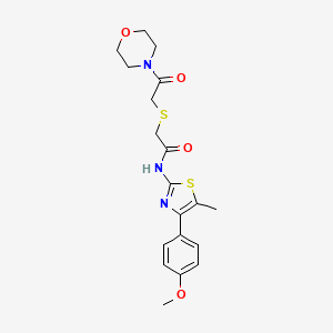molecular formula C19H23N3O4S2 B2513800 N-(4-(4-甲氧基苯基)-5-甲基噻唑-2-基)-2-((2-吗啉-2-氧代乙基)硫代)乙酰胺 CAS No. 681225-31-0