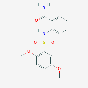 molecular formula C15H16N2O5S B2513811 2-(2,5-Dimethoxybenzenesulfonamido)benzamide CAS No. 702651-24-9