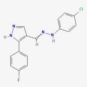 3-(4-fluorophenyl)-1H-pyrazole-4-carbaldehyde N-(4-chlorophenyl)hydrazone