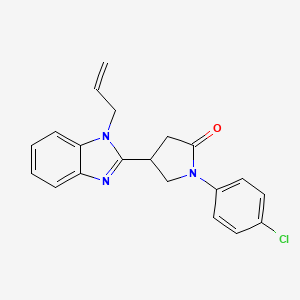 molecular formula C20H18ClN3O B2513825 1-(4-氯苯基)-4-(1-丙-2-烯基苯并咪唑-2-基)吡咯烷-2-酮 CAS No. 876712-66-2