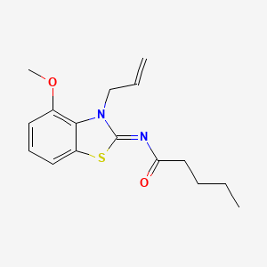 molecular formula C16H20N2O2S B2513828 (Z)-N-(3-烯丙-4-甲氧基苯并[d]噻唑-2(3H)-亚甲基)戊酰胺 CAS No. 868376-61-8