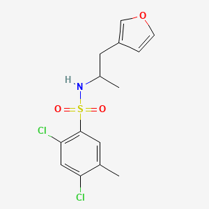 molecular formula C14H15Cl2NO3S B2513844 2,4-dichloro-N-(1-(furan-3-yl)propan-2-yl)-5-methylbenzenesulfonamide CAS No. 1798618-10-6
