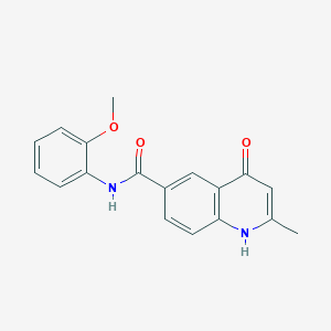 molecular formula C18H16N2O3 B2513847 4-hydroxy-N-(2-methoxyphenyl)-2-methylquinoline-6-carboxamide CAS No. 941252-05-7