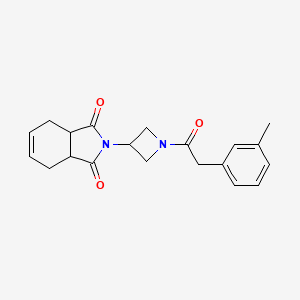 molecular formula C20H22N2O3 B2513851 2-(1-(2-(间甲苯甲酰)氮杂环丁-3-基)-3a,4,7,7a-四氢-1H-异吲哚-1,3(2H)-二酮 CAS No. 1787879-73-5