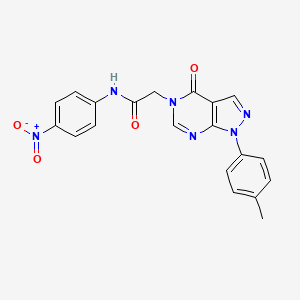 molecular formula C20H16N6O4 B2513852 2-[1-(4-methylphenyl)-4-oxo-1H,4H,5H-pyrazolo[3,4-d]pyrimidin-5-yl]-N-(4-nitrophenyl)acetamide CAS No. 863446-72-4