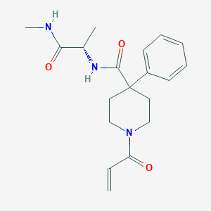 N-[(2S)-1-(Methylamino)-1-oxopropan-2-yl]-4-phenyl-1-prop-2-enoylpiperidine-4-carboxamide