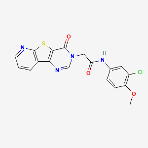 molecular formula C18H13ClN4O3S B2513857 N-(3-chloro-4-methoxyphenyl)-2-(6-oxo-8-thia-3,5,10-triazatricyclo[7.4.0.02,7]trideca-1(9),2(7),3,10,12-pentaen-5-yl)acetamide CAS No. 946237-43-0