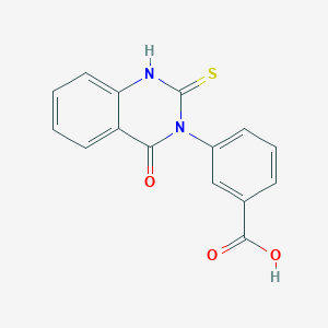 molecular formula C15H10N2O3S B2513858 3-(4-氧代-2-硫代亚甲基-1H-喹唑啉-3-基)苯甲酸 CAS No. 65141-66-4