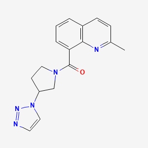 molecular formula C17H17N5O B2513862 (3-(1H-1,2,3-triazol-1-yl)pyrrolidin-1-yl)(2-methylquinolin-8-yl)methanone CAS No. 1798518-52-1