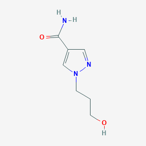 molecular formula C7H11N3O2 B2513864 1-(3-hydroxypropyl)-1H-pyrazole-4-carboxamide CAS No. 1864649-46-6