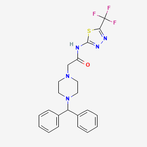 2-(4-benzhydrylpiperazino)-N-[5-(trifluoromethyl)-1,3,4-thiadiazol-2-yl]acetamide