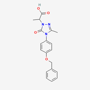 molecular formula C19H19N3O4 B2513874 2-{4-[4-(苯甲氧基)苯基]-3-甲基-5-氧代-4,5-二氢-1H-1,2,4-三唑-1-基}丙酸 CAS No. 866149-17-9