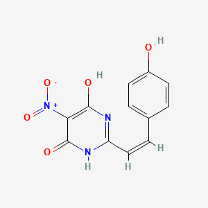 6-hydroxy-2-[(Z)-2-(4-hydroxyphenyl)ethenyl]-5-nitropyrimidin-4(3H)-one