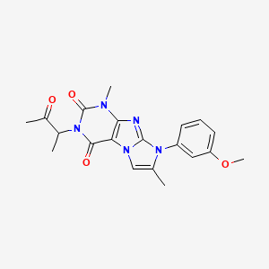 molecular formula C20H21N5O4 B2513886 6-(3-Methoxyphenyl)-4,7-dimethyl-2-(3-oxobutan-2-yl)purino[7,8-a]imidazole-1,3-dione CAS No. 876669-83-9