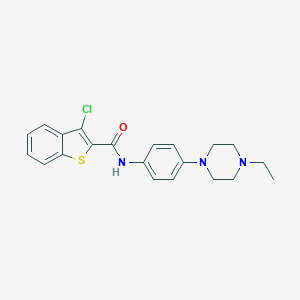 molecular formula C21H22ClN3OS B251389 3-chloro-N-[4-(4-ethylpiperazin-1-yl)phenyl]-1-benzothiophene-2-carboxamide 
