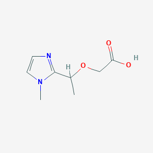 molecular formula C8H12N2O3 B2513892 2-[1-(1-methyl-1H-imidazol-2-yl)ethoxy]acetic acid CAS No. 1378848-47-5