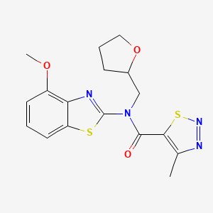 N-(4-methoxybenzo[d]thiazol-2-yl)-4-methyl-N-((tetrahydrofuran-2-yl)methyl)-1,2,3-thiadiazole-5-carboxamide