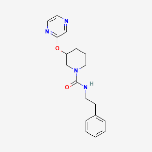 molecular formula C18H22N4O2 B2513897 N-苯乙基-3-(吡嗪-2-氧代)哌啶-1-甲酰胺 CAS No. 2034448-31-0