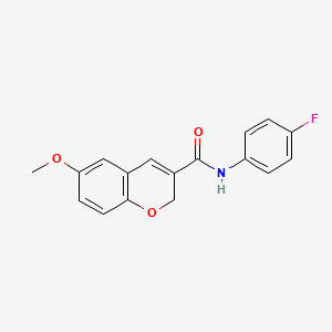 molecular formula C17H14FNO3 B2513902 N-(4-氟苯基)-6-甲氧基-2H-苯并色烯-3-甲酰胺 CAS No. 338760-40-0