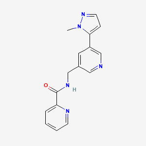 molecular formula C16H15N5O B2513908 N-((5-(1-甲基-1H-吡唑-5-基)吡啶-3-基)甲基)吡啶甲酰胺 CAS No. 2034336-16-6