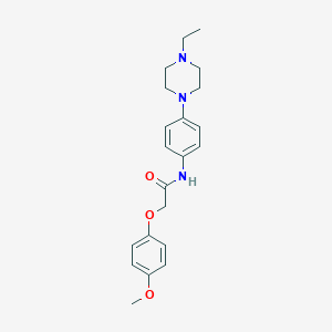molecular formula C21H27N3O3 B251391 N-[4-(4-ethylpiperazin-1-yl)phenyl]-2-(4-methoxyphenoxy)acetamide 