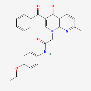 molecular formula C26H23N3O4 B2513912 2-(3-苯甲酰基-7-甲基-4-氧代-1,8-萘啶-1(4H)-基)-N-(4-乙氧基苯基)乙酰胺 CAS No. 894905-71-6