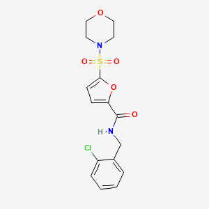 molecular formula C16H17ClN2O5S B2513917 N-(2-氯苄基)-5-(吗啉磺酰基)呋喃-2-甲酰胺 CAS No. 1170872-73-7