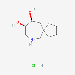 molecular formula C10H20ClNO2 B2513923 (9R,10S)-7-Azaspiro[4.6]undecane-9,10-diol;hydrochloride CAS No. 2287248-15-9