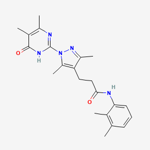 molecular formula C22H27N5O2 B2513928 3-(1-(4,5-dimethyl-6-oxo-1,6-dihydropyrimidin-2-yl)-3,5-dimethyl-1H-pyrazol-4-yl)-N-(2,3-dimethylphenyl)propanamide CAS No. 1171361-68-4