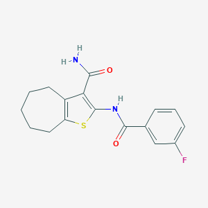 2-[(3-fluorobenzoyl)amino]-5,6,7,8-tetrahydro-4H-cyclohepta[b]thiophene-3-carboxamide